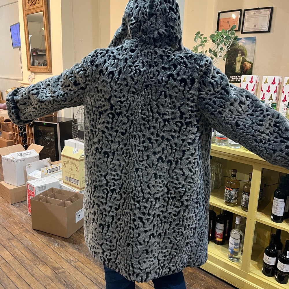 Dennis Bosso Gray Faux Fur Coat